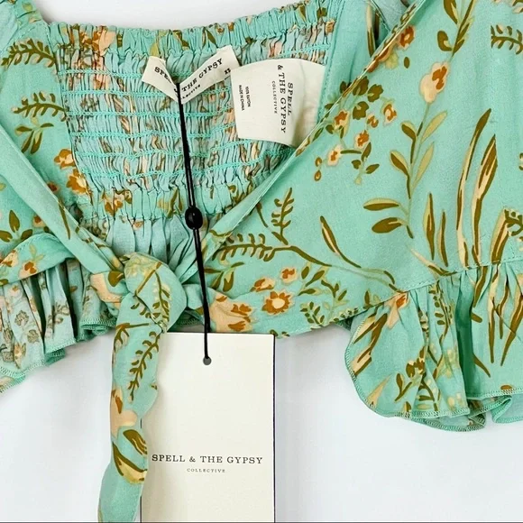 Spell and the Gypsy Maisie Crop Top Turquoise XS - Picture 6 of 12